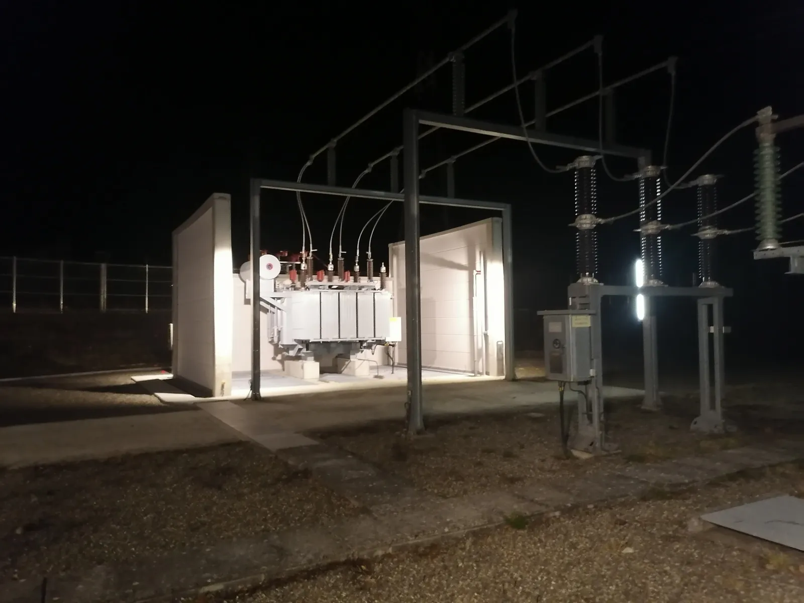 Equipment at a high-voltage and medium-voltage substation